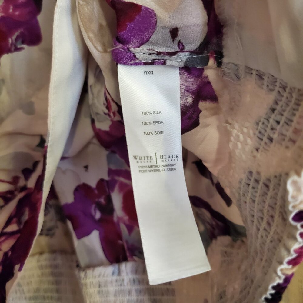 White House Black Market Sheer Silk Blouse - Picture 7 of 7